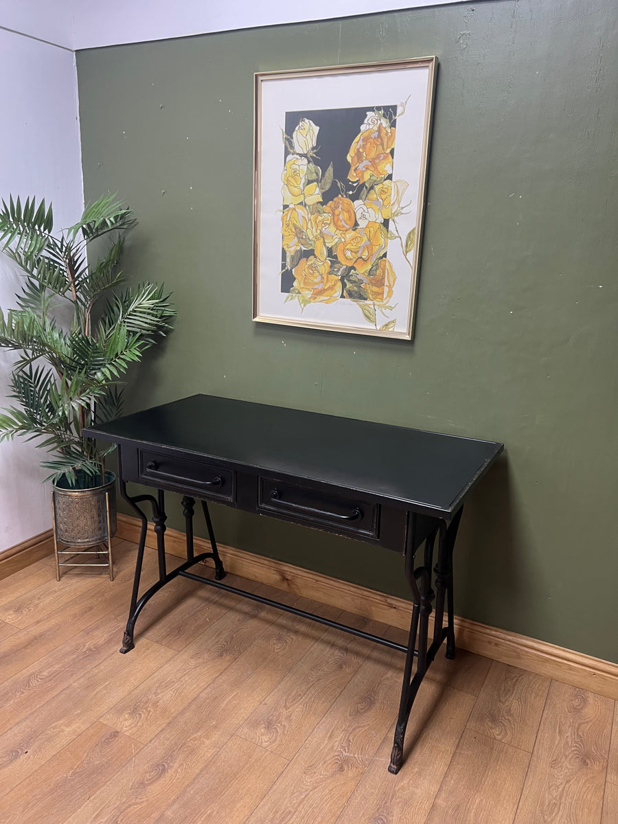 Black Metal 2 Drawer Desk (SKU141)