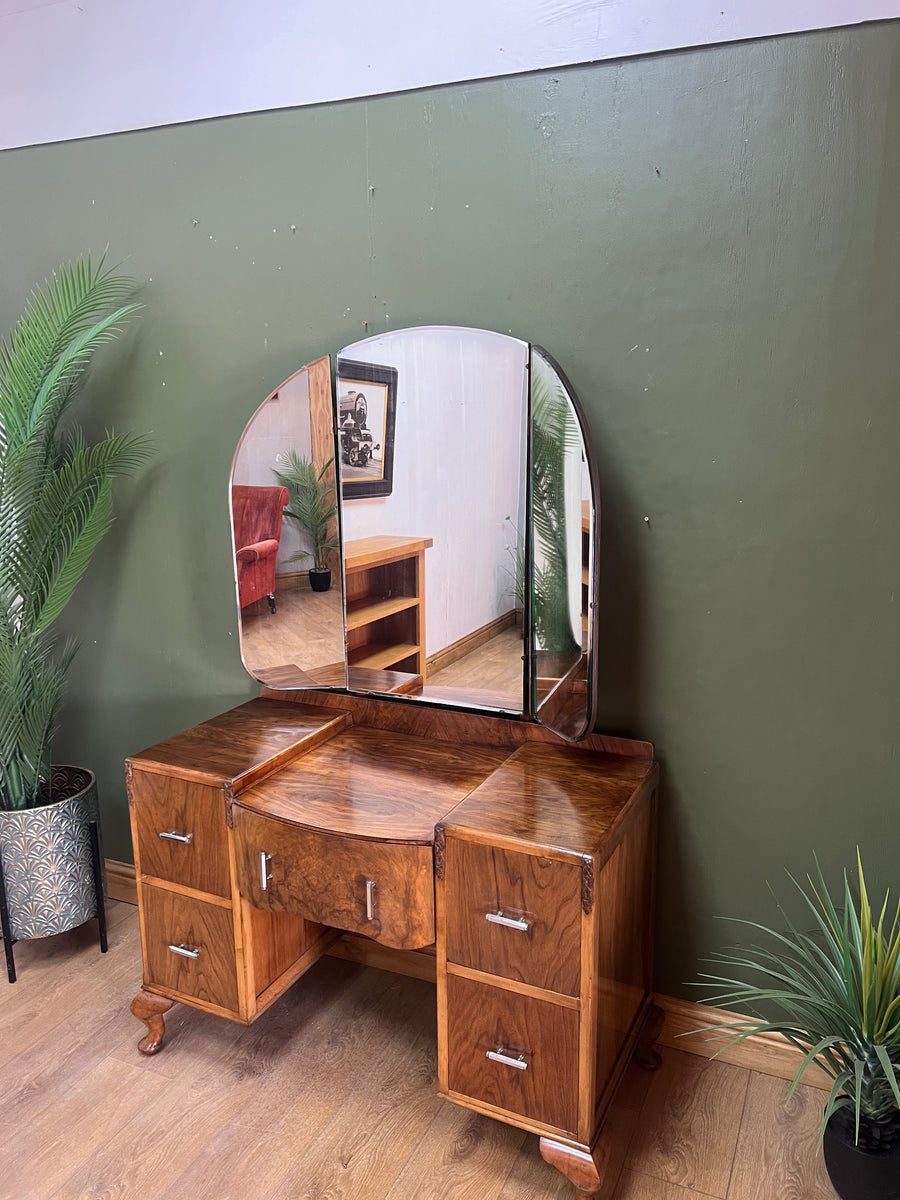 Art Deco Triple Mirror Dressing Table (SKU177)