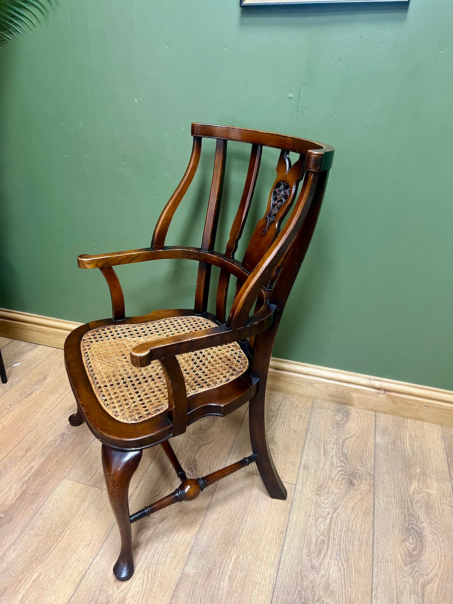 Antique Edwardian Cane Seated Armchair (SKU239)