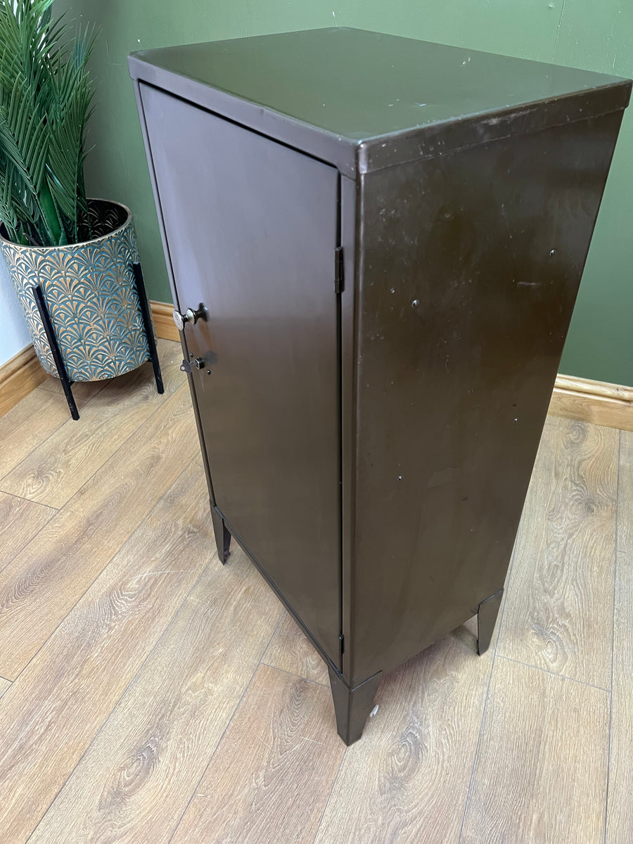 Vintage 1950's Metal Machinists Cabinet On Legs With Key (SKU233)