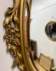 Vintage Ornate Framed Gold Oval Mirror (SKU283)