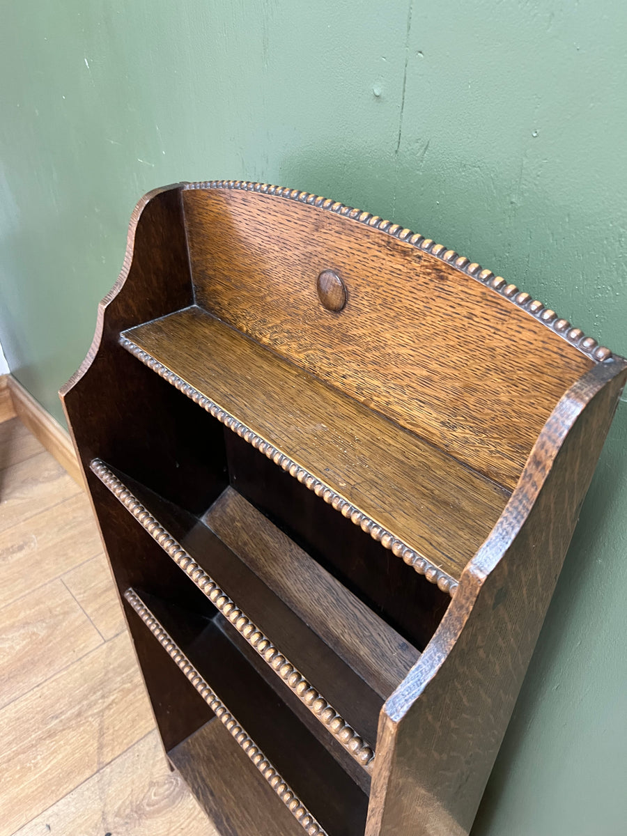 Antique Oak Newspaper / Mag Rack Stand (SKU83)