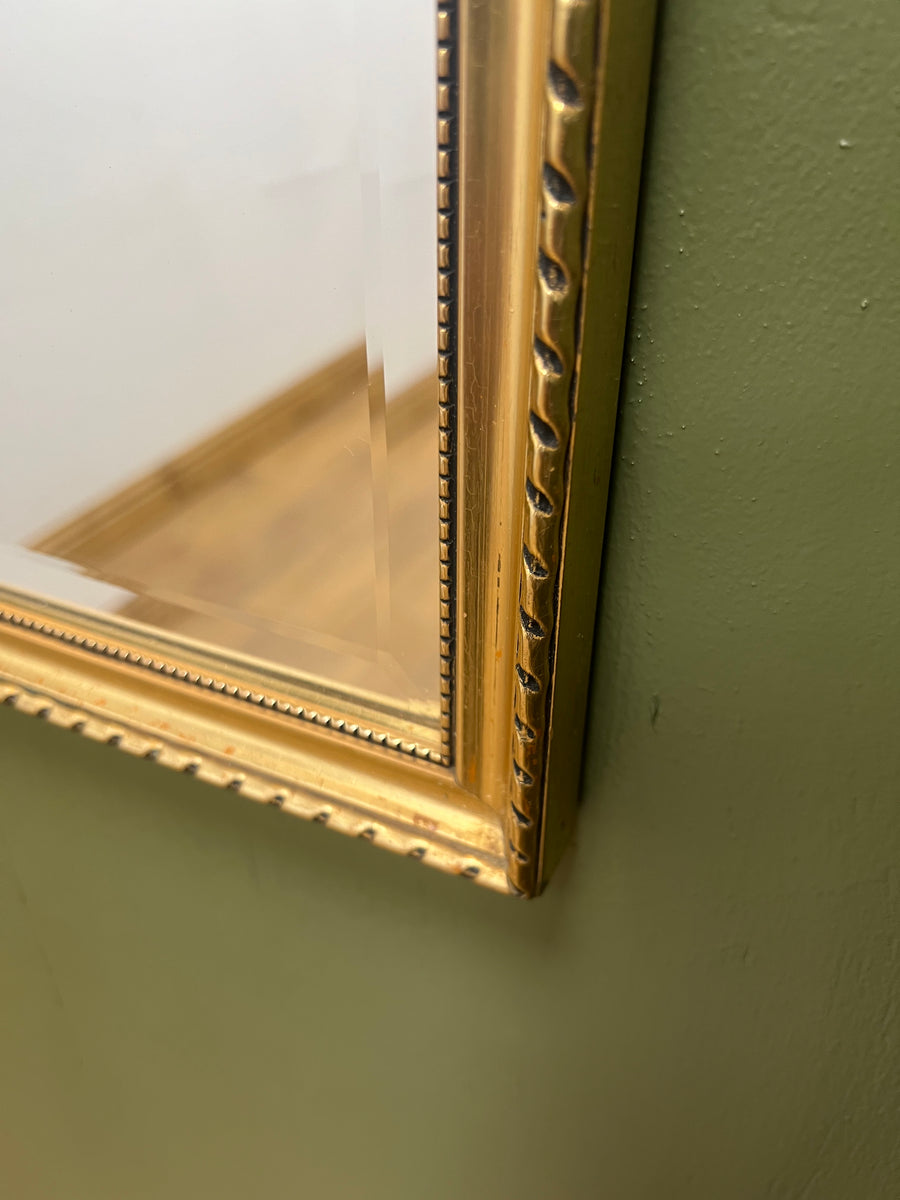 Vintage Long Gold Bevelled Edge Mirror (SKU374)