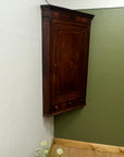 Large 19th Century Oak Flat Front Wall Hanging Corner Cupboard (SKU267)