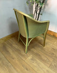 Vintage Lloyd loom Green Gold Armchair (SKU224)