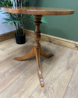 Yew Wood Circular Pedestal Side Table (SKU83)