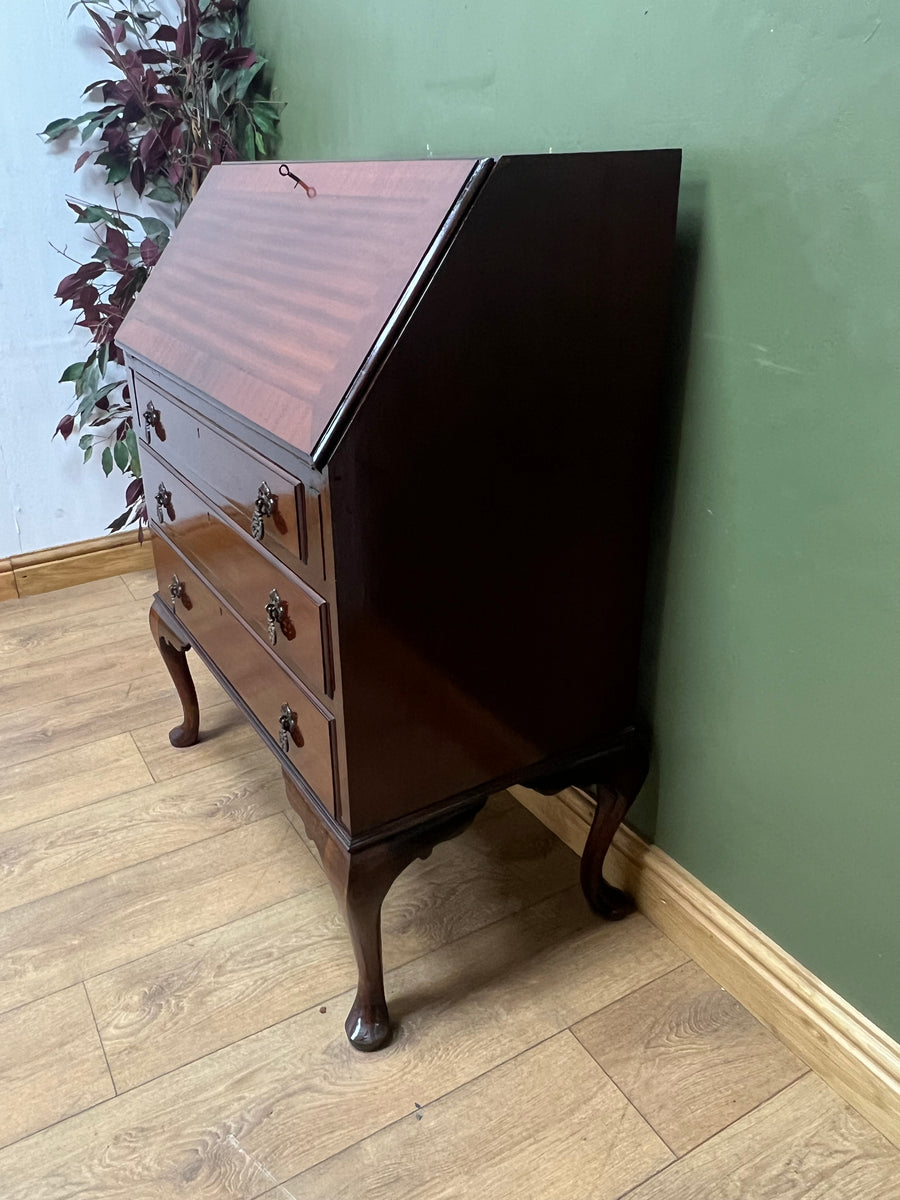 Vintage Mahogany Bureau With Key (SKU143)