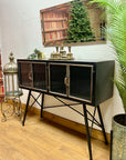 Black and Antique Gold Style Metal "Orwell" Sideboard (SKU76)