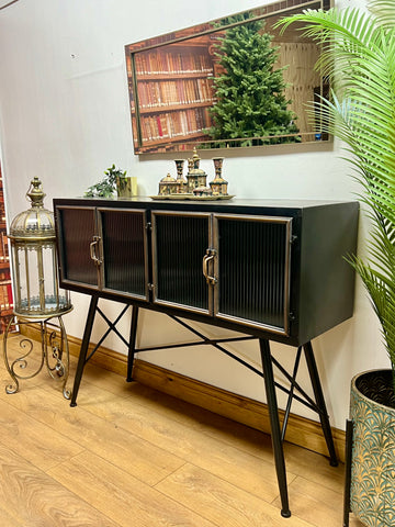 Black and Antique Gold Style Metal "Orwell" Sideboard (SKU76)