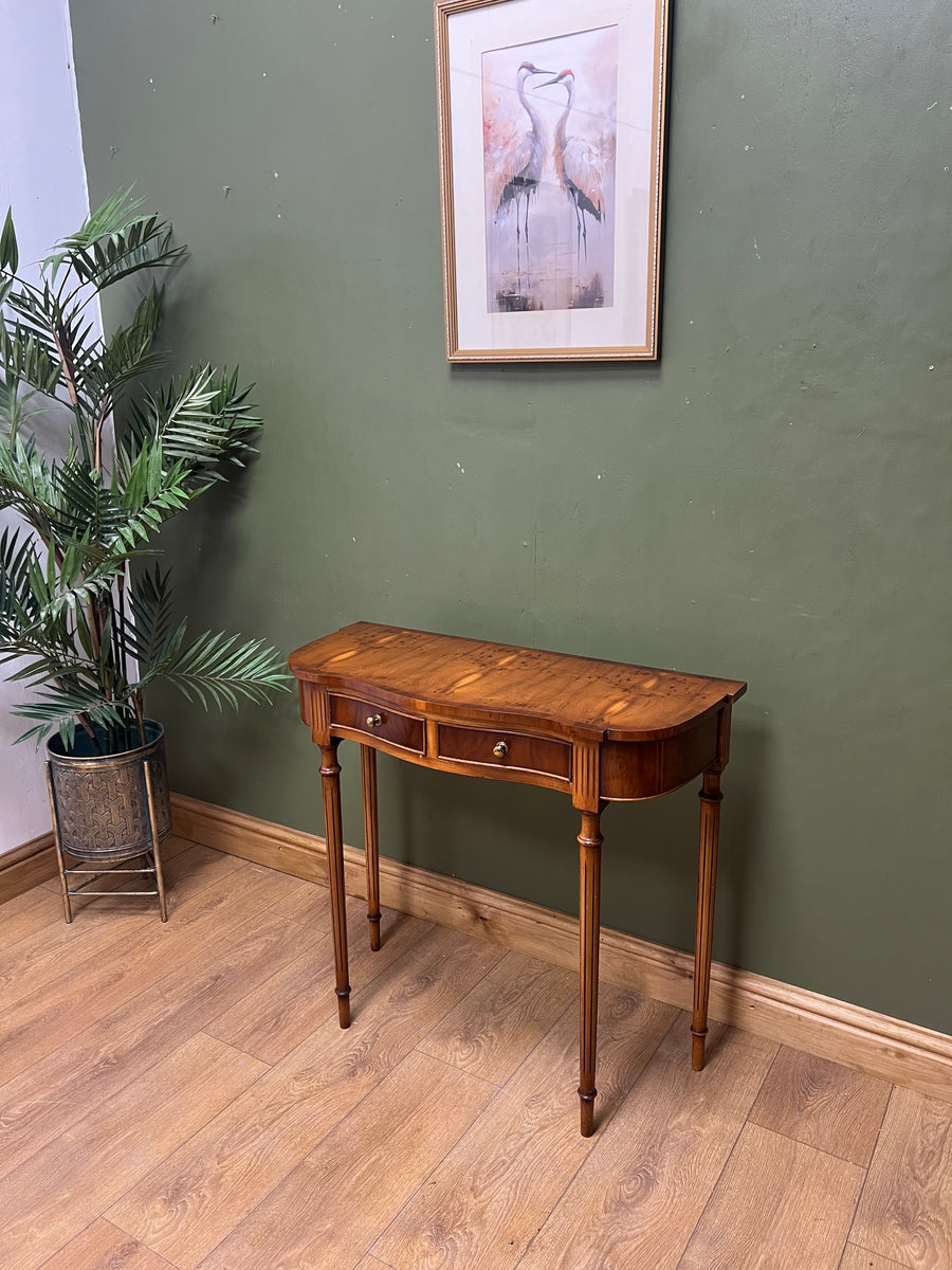 Vintage Reprodux Yew Wood Console Table (SKU229)