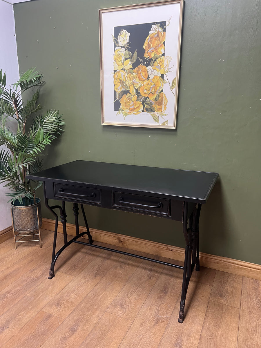 Black Metal 2 Drawer Desk (SKU141)