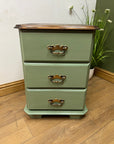 Green Painted Bedside Drawers (SKU182)