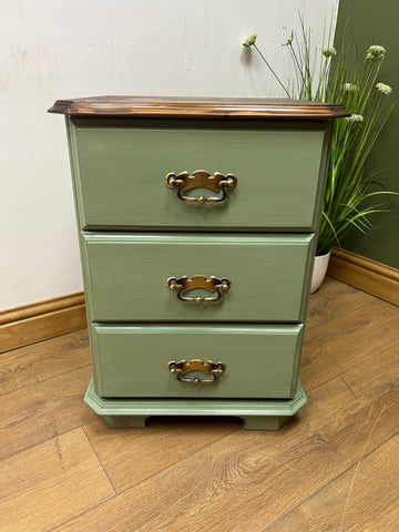 Green Painted Bedside Drawers (SKU182)