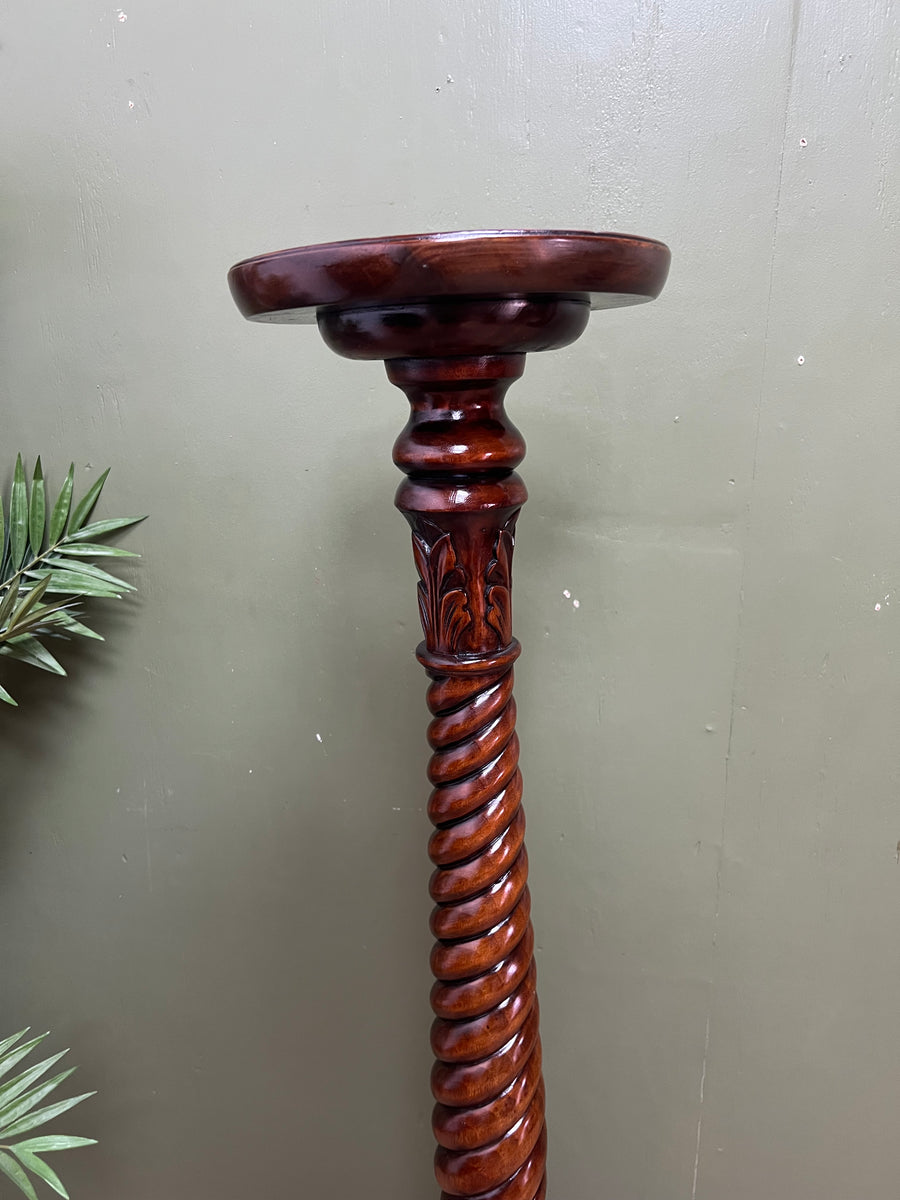 Tall Pedestal Mahogany Vintage Torchere Plant Stand (SKU262)