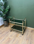 Retro 2 Tier Glass Shelf Hostess Trolly (SKU233)