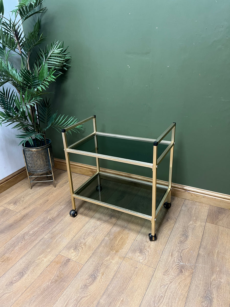 Retro 2 Tier Glass Shelf Hostess Trolly (SKU233)