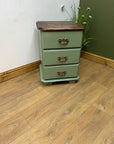 Green Painted Bedside Drawers (SKU182)