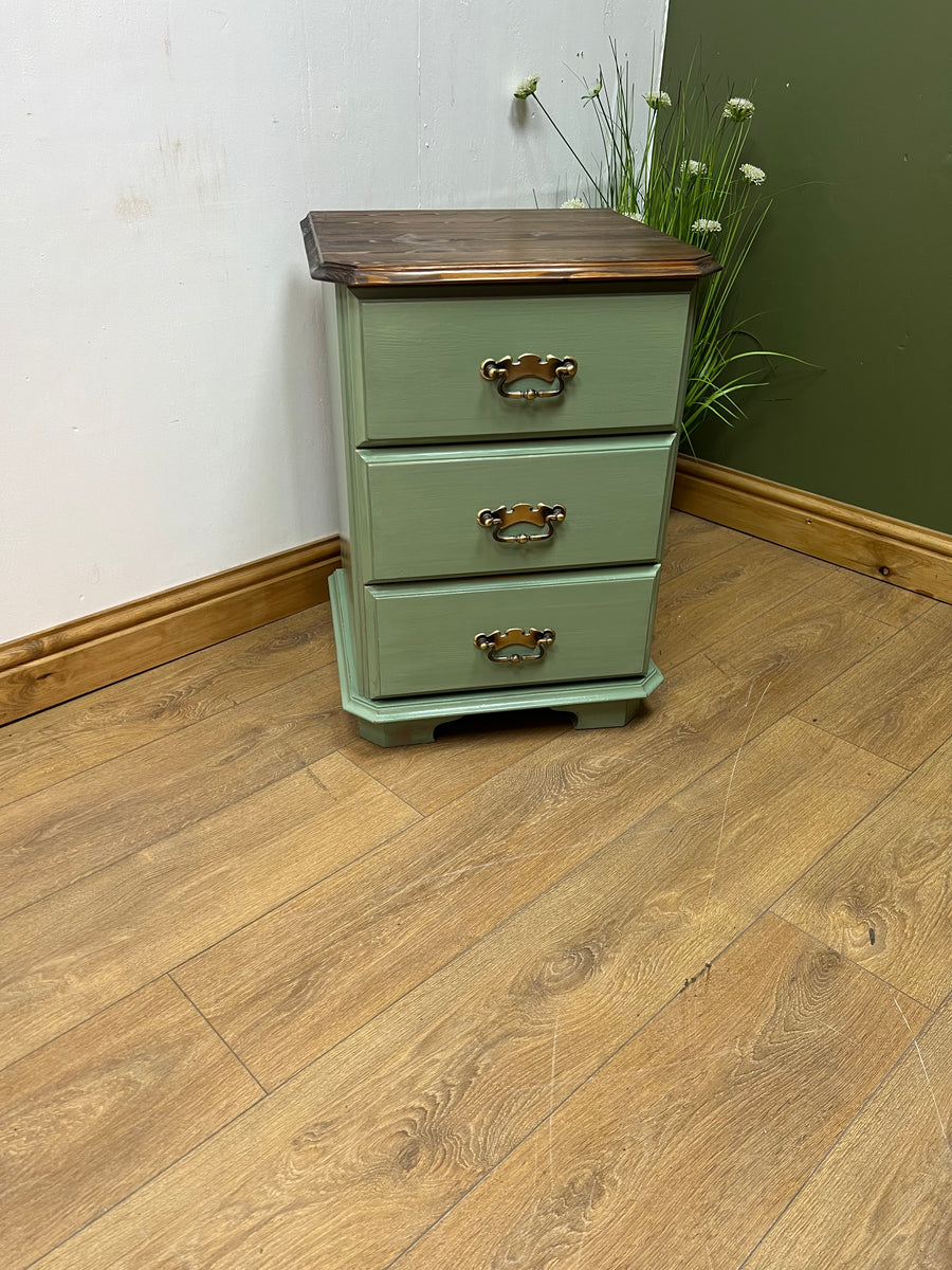 Green Painted Bedside Drawers (SKU182)