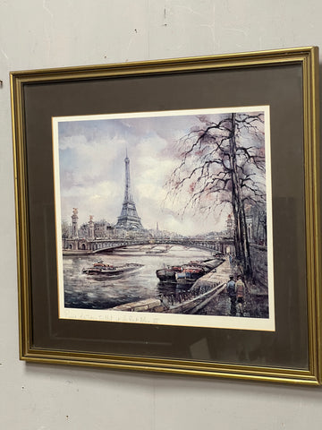 Gold Framed Brunet Print Eiffel Tower (SKU378)