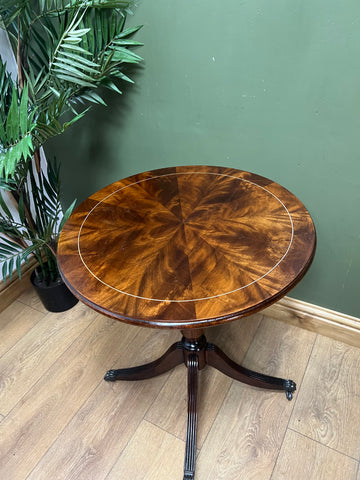 Flame Mahogany Circular Pedestal Side Table (SKU99)