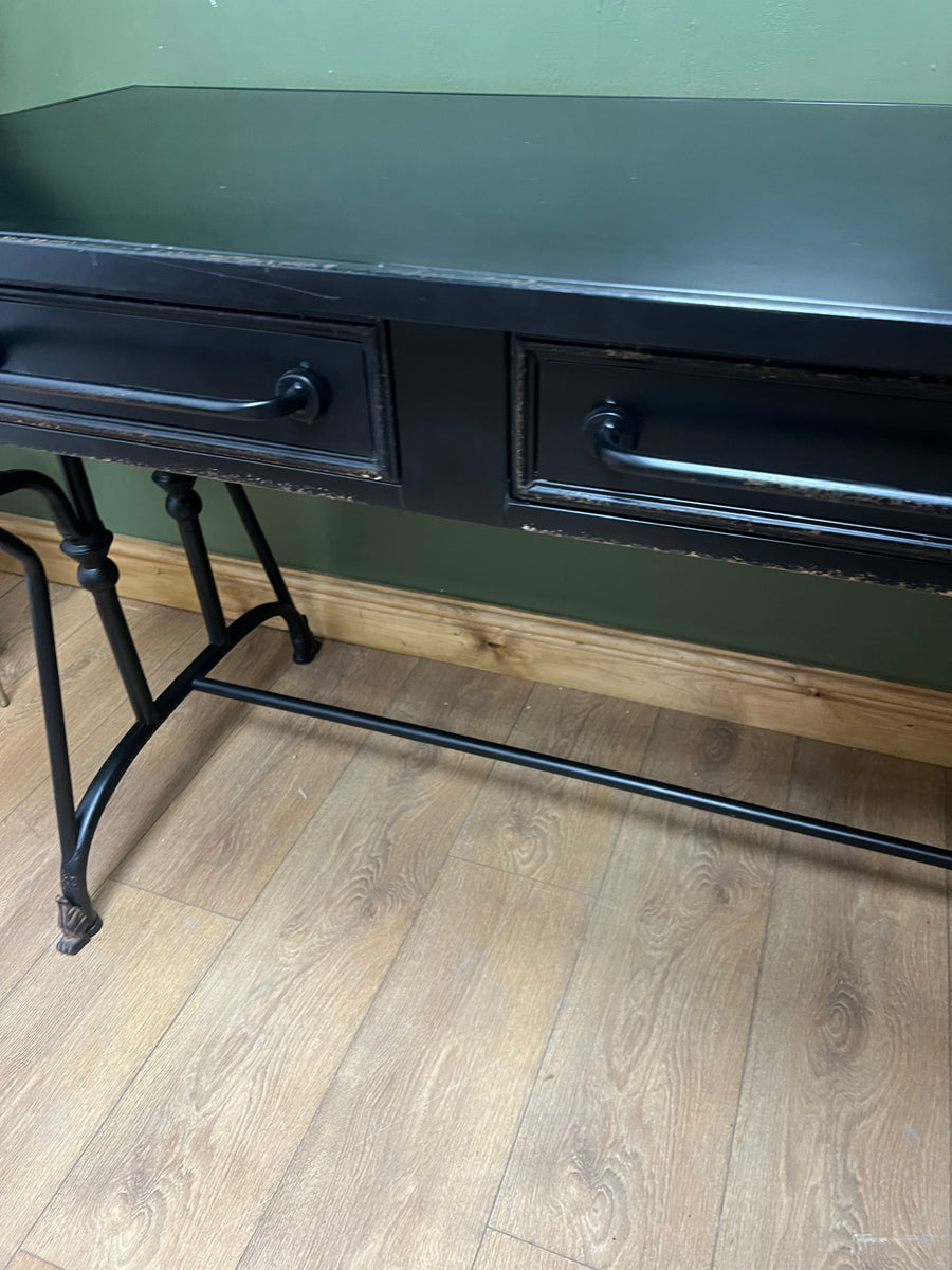 Black Metal 2 Drawer Desk (SKU141)