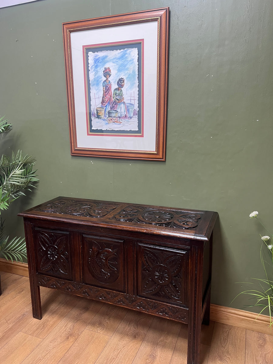 Antique Oak Blanket Chest (SKU161)