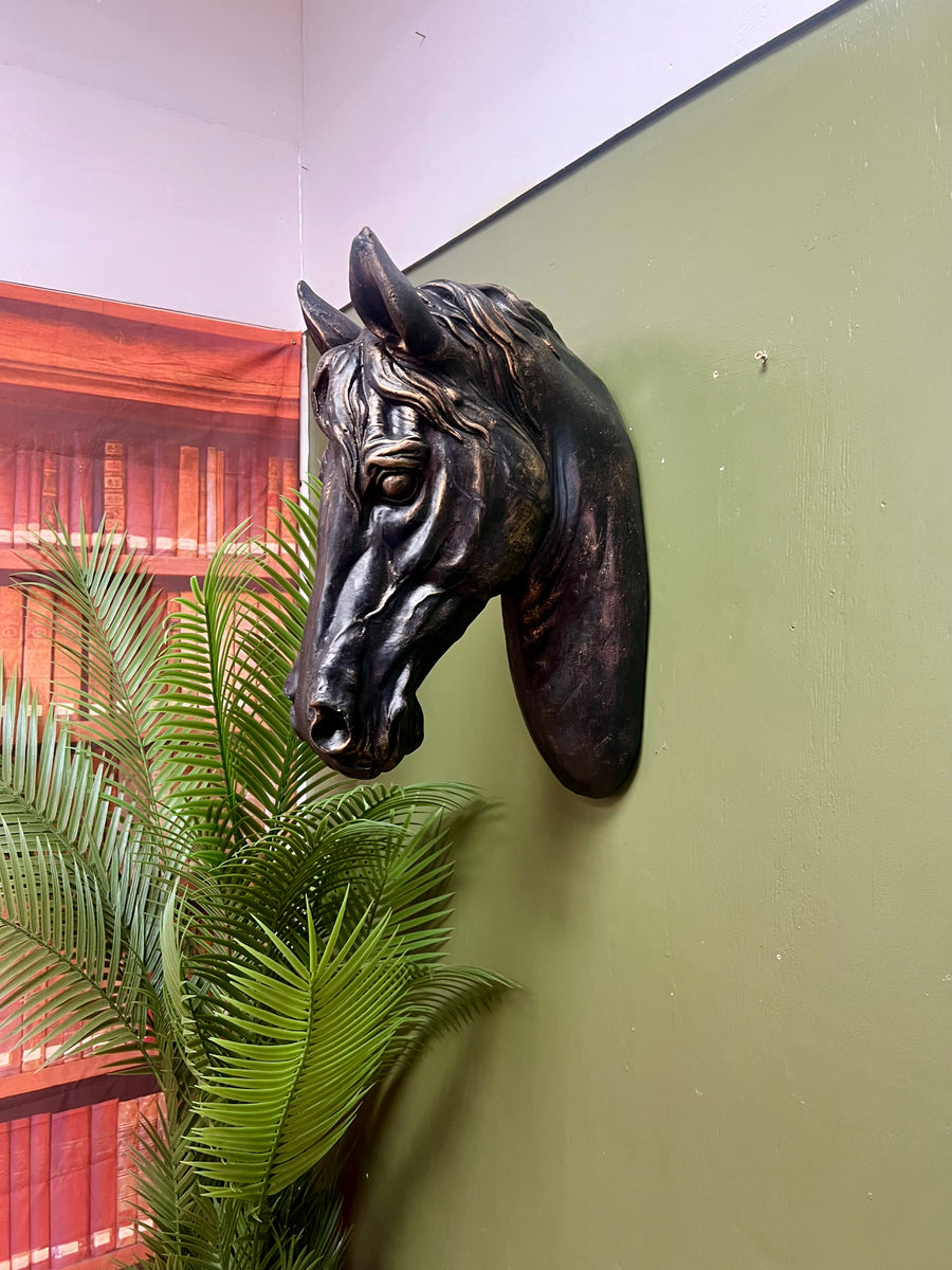 Wall Mounted Bronze Effect Horse Head Bust (SKU386)