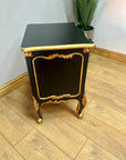 Vintage Rococo Black Gold 2 Drawer Bedside (SKU167)