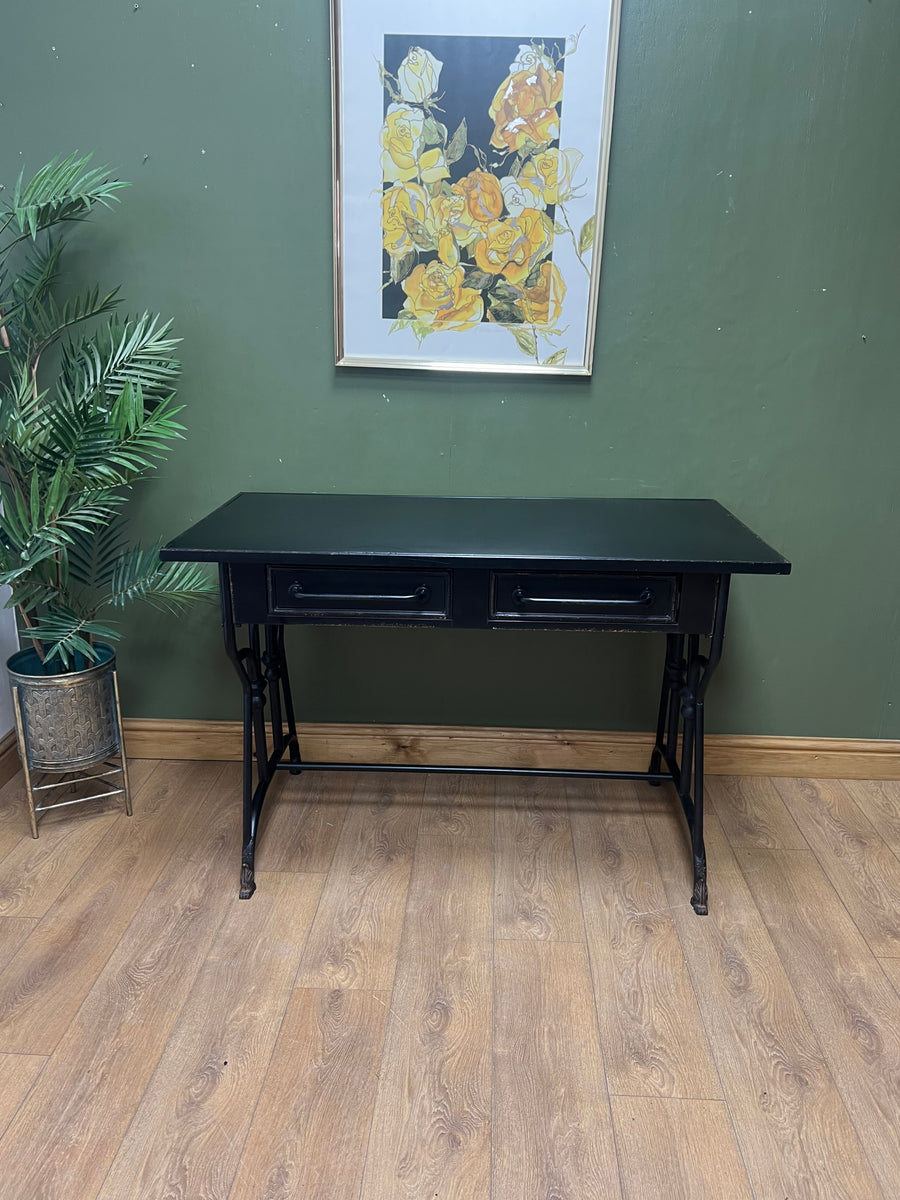 Black Metal 2 Drawer Desk (SKU141)