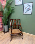 Antique Edwardian Cane Seated Armchair (SKU239)