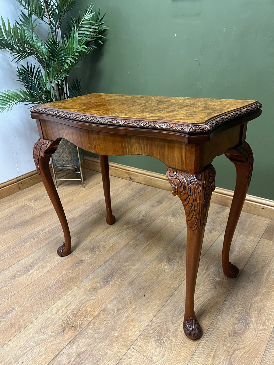 Antique Burr Walnut Card Table (SKU242)