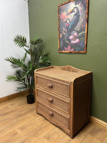 Vintage Rattan Chest Drawers (SKU242)