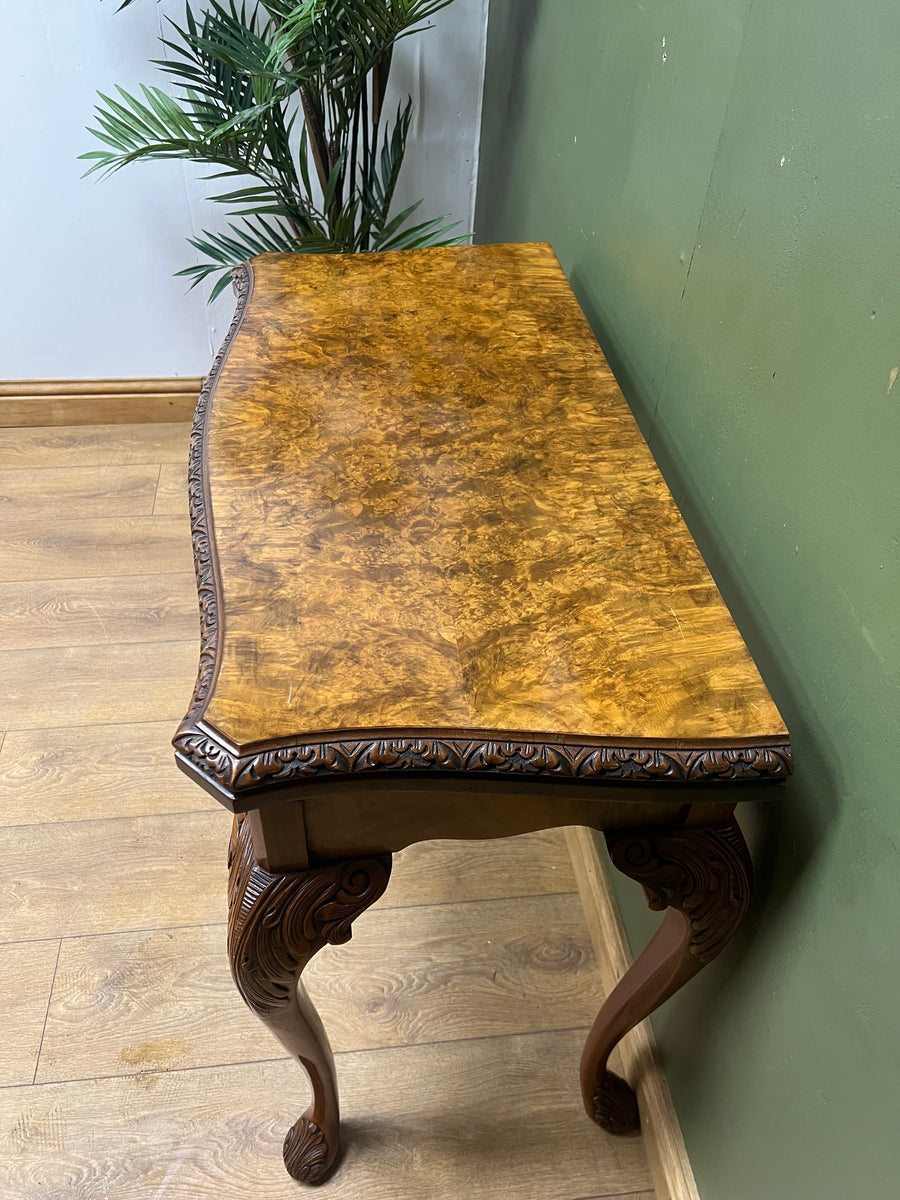 Antique Burr Walnut Card Table (SKU242)