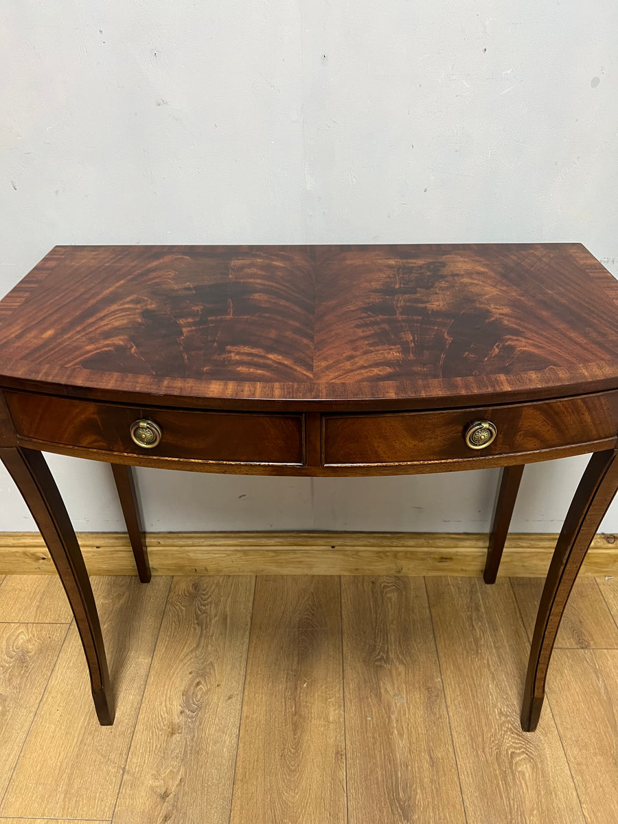 Vintage Bow Fronted Mahogany Console Table (SKU231)