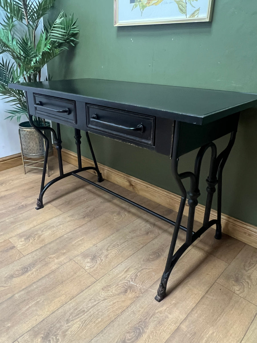 Black Metal 2 Drawer Desk (SKU141)