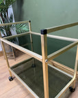 Retro 2 Tier Glass Shelf Hostess Trolly (SKU233)