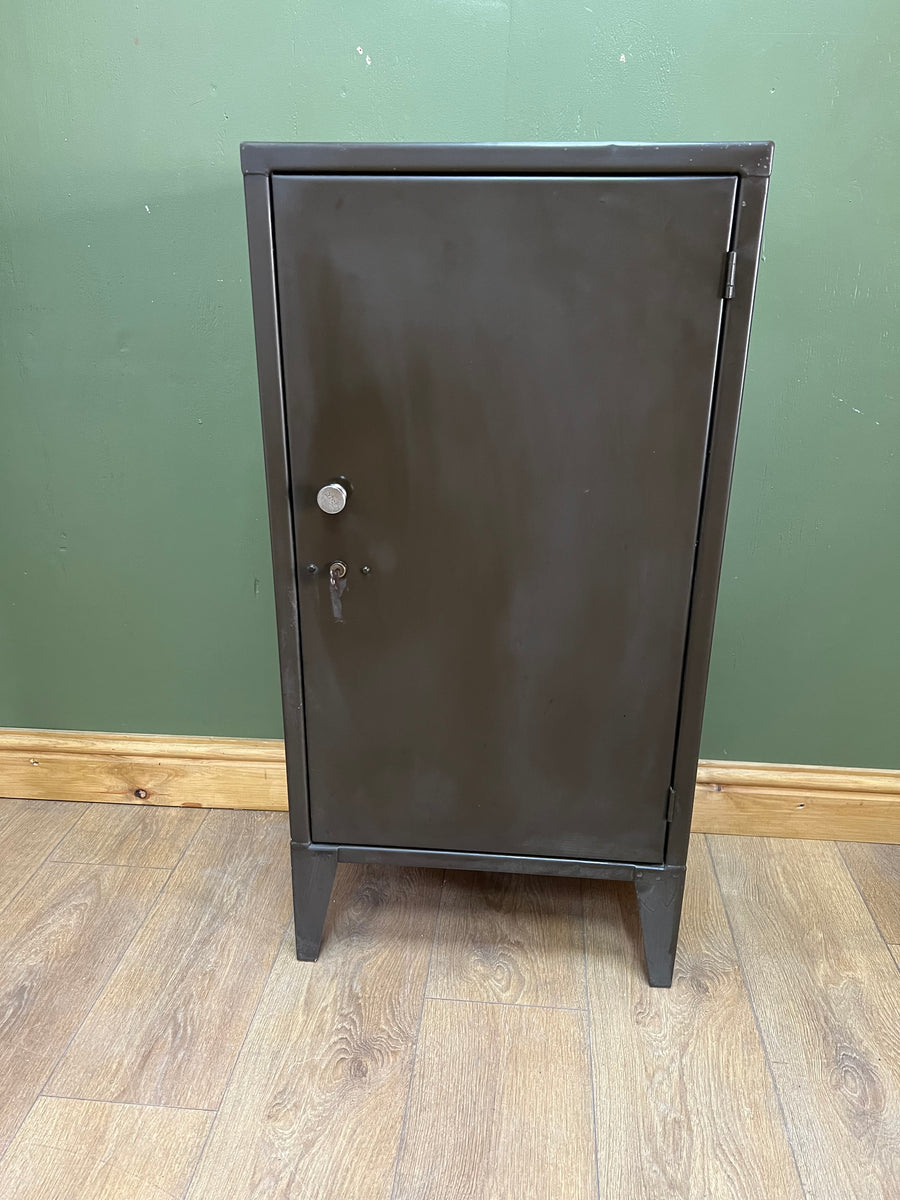 Vintage 1950's Metal Machinists Cabinet On Legs With Key (SKU233)