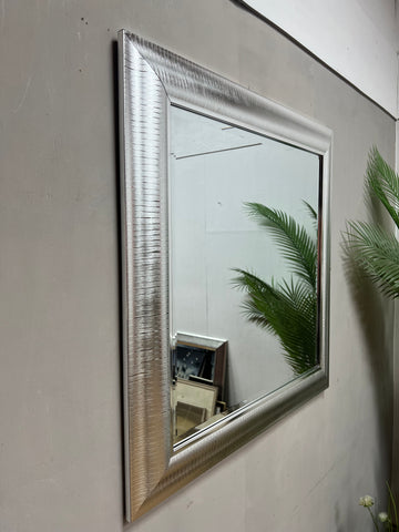 Large Square Silver Framed Bevelled Mirror (SKU309)