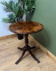 Flame Mahogany Circular Pedestal Side Table (SKU99)