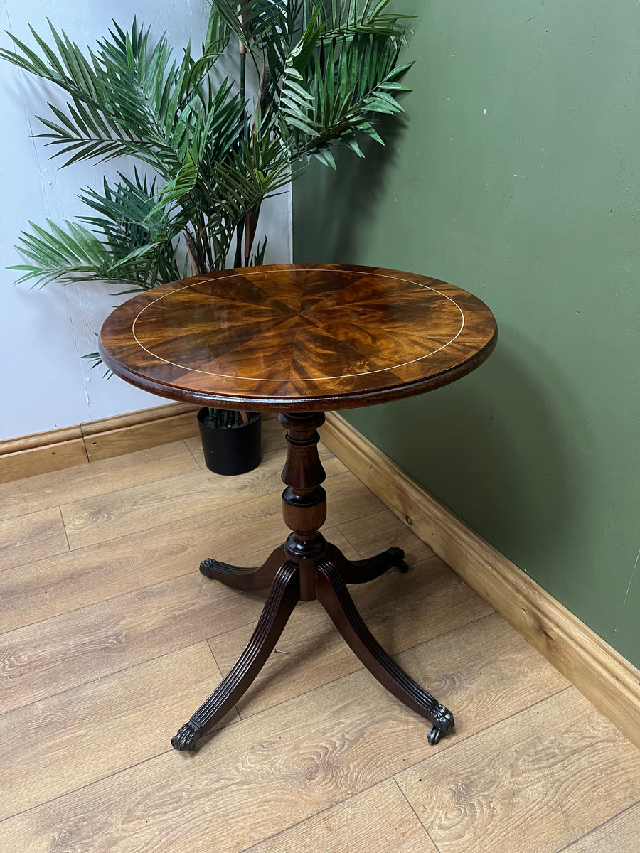 Flame Mahogany Circular Pedestal Side Table (SKU99)