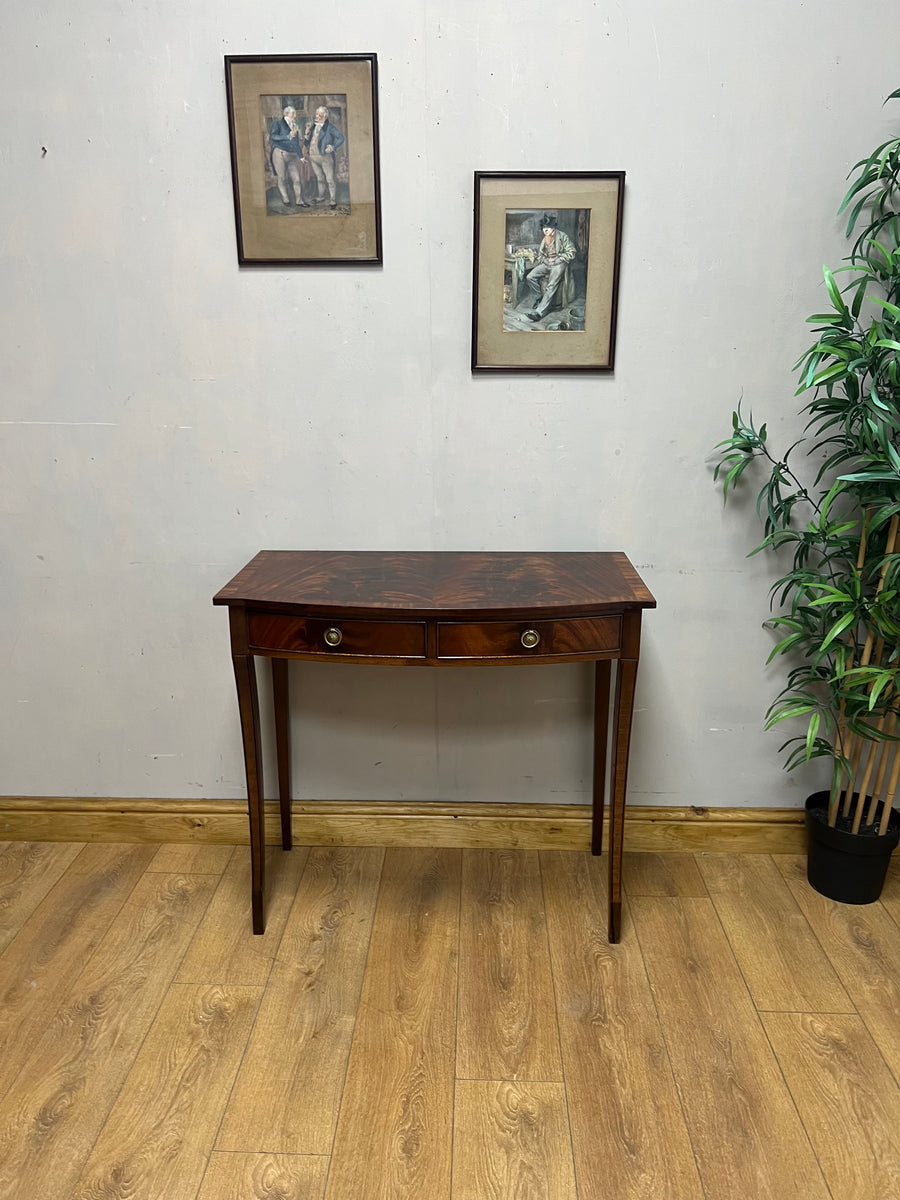 Vintage Bow Fronted Mahogany Console Table (SKU231)