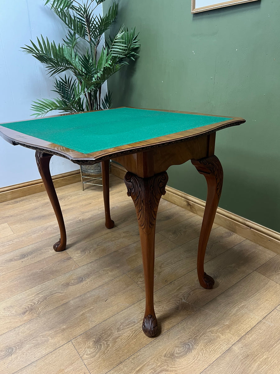 Antique Burr Walnut Card Table (SKU242)