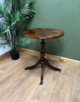 Flame Mahogany Circular Pedestal Side Table (SKU99)