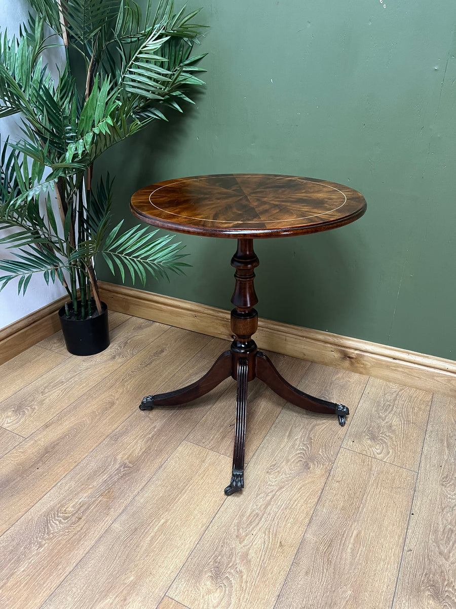 Flame Mahogany Circular Pedestal Side Table (SKU99)