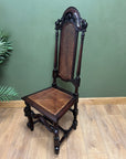 Antique 19th Century Walnut Carolean Style High Back Chair (SKU24)