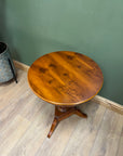 Pedestal Yew Wood Round Side Table (SKU62)