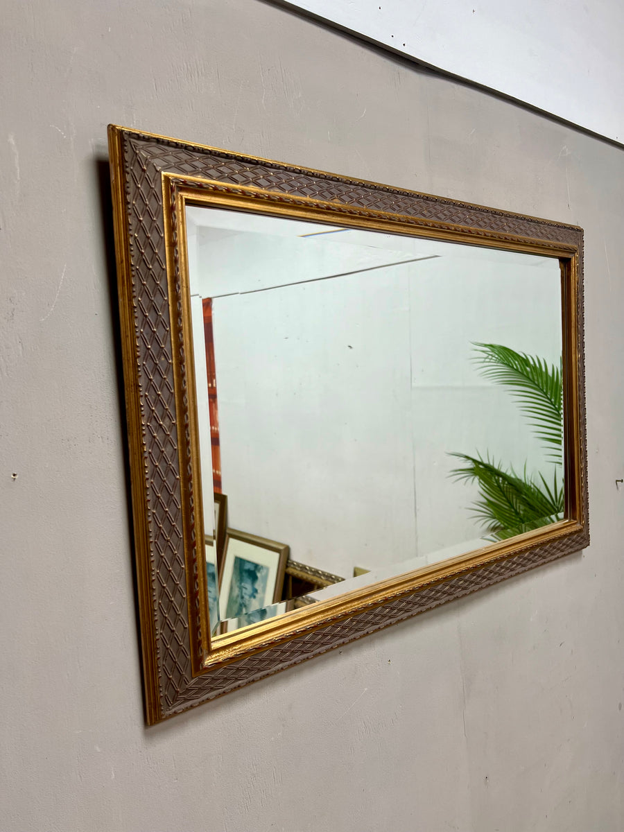 Vintage Gold/Pink Framed Bevelled Mirror (SKU354)