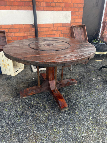 Large Vintage Cable Drum Top Garden Table  (SKU1105)