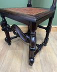 Antique 19th Century Walnut Carolean Style High Back Chair (SKU24)