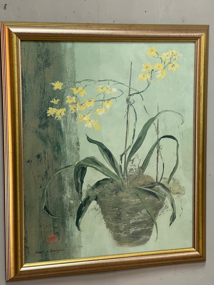Gold Framed Orchid Isabelle De Borchgrave (SKU399)